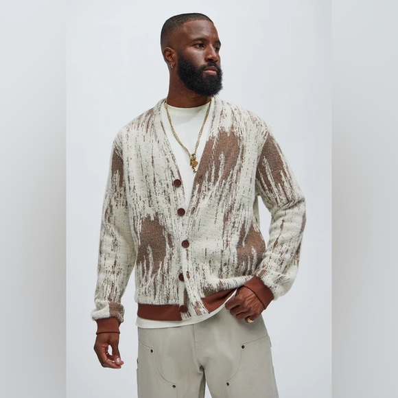Other - Brown and Cream Cardigan Sweater